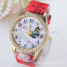 Factory direct wholesale rhinestone butterfly dial leather watch